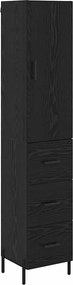 vidaXL Highboard Μαύρη Οξυά 34,5 x 34 x 180 εκ. Επεξεργασμένο ξύλο