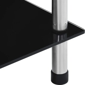 vidaXL Ράφι Διαφανές 5 Επιπέδων Μαύρο 40 x 40 x 130 εκ. Ψημένο Γυαλί