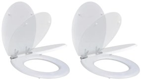 vidaXL Καλύμματα Λεκάνης με Μηχανισμό Soft Close 2 τεμ. Λευκά από MDF