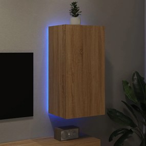 vidaXL Έπιπλο Τοίχου Τηλεόρασης με LED Sonoma Δρυς 40,5x35x80 εκ.