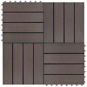 vidaXL Πλακάκια Deck 11 τεμ. Σκούρο Καφέ 30 x 30 εκ. 1 μ² από WPC