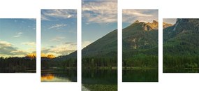 Λίμνη με εικόνα 5 μερών κοντά στα βουνά - 100x50
