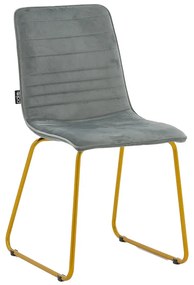 Καρέκλα Amalia pakoworld βελούδο γκρι-χρυσό πόδι Model: 029-000134