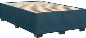vidaXL Κρεβάτι Boxspring με Στρώμα Μπλε 120x200 εκ. Βελούδινο