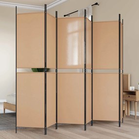 vidaXL Διαχωριστικό Δωματίου 6-Πάνελ Μπεζ 300 x 200 cm Ύφασμα