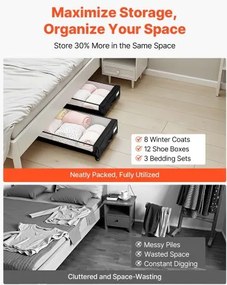 VEVOR Under Bed Storage with Wheels 30.3x18.5x6.8 In Rolling Storage Bags 2 Pack