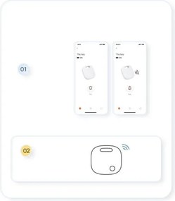 Baseus Home Intelligent T2 Pro Keychain Wireless Key and Other Object Finder BT 5.0 White (FMTP000002)
