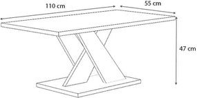 Τραπεζάκι σαλονιού Marcello φυσικό οξιάς 110x55x47εκ