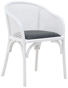 Καρέκλα 3-50-941-0002 55X56X80-50 White-Black Inart Ξύλο,Ύφασμα