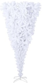 vidaXL Χριστουγεννιάτικο Δέντρο Τεχνητό Ανάποδο με Βάση Λευκό 180 εκ.