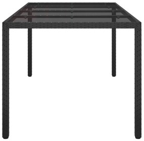vidaXL Τραπέζι Φαγητού Μαύρο 190x90x75 εκ. Πολυ Ρατάν