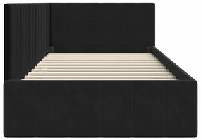 vidaXL Κρεβάτι Γωνίας με κεφαλάρι Μαύρο 90 x 200 cm Βελούδο
