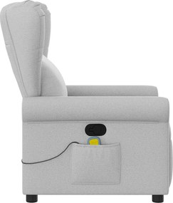 vidaXL καρέκλα ανάκλισης μασάζ Cloud Grey Fabric