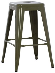 Σκαμπό Melita HM8573.03 43x43x67cm Olive Metal