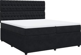 vidaXL Κρεβάτι Boxspring με Στρώμα Μαύρο 200x200 εκ. Βελούδινο