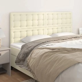 vidaXL Κεφαλάρια Κρεβατιού 4 τεμ. Κρεμ 80x5x78/88 εκ. Συνθετικό Δέρμα