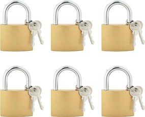 vidaXL Κλειδαριά U με Κλειδιά 6 pcs Ορείχαλκος Σίδερο