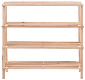 vidaXL Παπουτσοθήκες με 4 Ράφια από Μασίφ Ξύλο Ευκαλύπτου