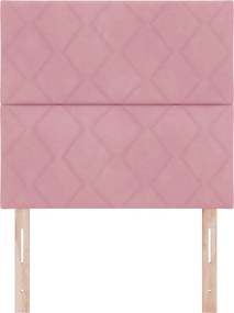 vidaXL LED κεφαλάρι Ροζ 90 cm Τεχνητό Δέρμα