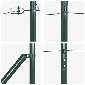 vidaXL Στύλοι Φράχτη με Καρφί 52 τμχ Ø32mm 140cm Γαλβανισμένος Χάλυβας