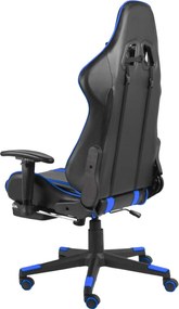 vidaXL Καρέκλα Gaming Περιστρεφόμενη με Υποπόδιο Μπλε PVC