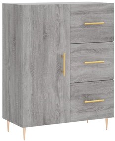 vidaXL Ντουλάπι Γκρι Sonoma 69,5 x 34 x 180 εκ. Επεξεργασμένο Ξύλο