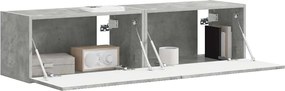 vidaXL Ντουλάπι Τηλεόρασης Τοίχου 2 pcs Σκυρόδεμα Επεξεργασμένο Ξύλο