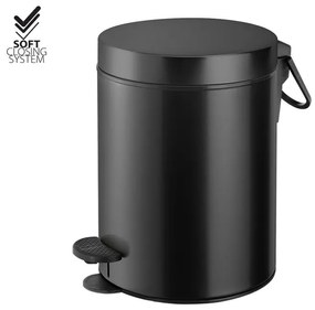 Χαρτοδοχείο 5lt  Χρώμα Black Mat Soft Closιng Sanco Waste Bins 90680-M116