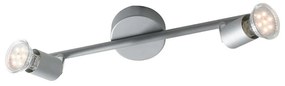 Φωτιστικό Οροφής - Σποτ Cooper SPOT-COOPER-2 Ρυθμιζόμενο 2xGU10 5W Led 30,5x15cm Silver Intec Metal