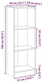 ΒΙΒΛΙΟΘΗΚΗ ΜΕ 3 ΡΑΦΙΑ ΓΥΑΛΙΣΤΕΡΟ ΛΕΥΚΟ 40X24X108 ΕΚ ΜΟΡΙΟΣΑΝΙΔΑ 800834