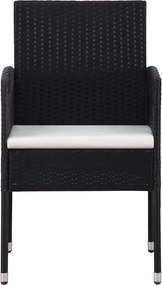 vidaXL Σετ Τραπεζαρίας Κήπου 5 Τεμαχίων Μαύρο