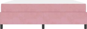 vidaXL Σκελετός Κρεβατιού με στρώμα Ροζ 180 x 200 cm ύφασμα