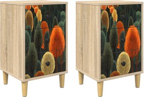 vidaXL Κομοδίνο BONN 2 τμχ. Sonoma Δρυς 36 x 33 x 60 εκ