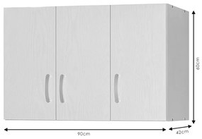 Πατάρι ντουλάπας Zelia pakoworld τρίφυλλο λευκό 90x42x60εκ (1 τεμάχια)