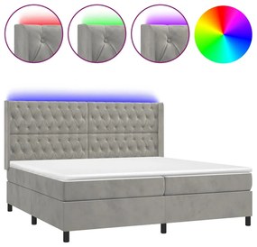 ΚΡΕΒΑΤΙ BOXSPRING ΜΕ ΣΤΡΩΜΑ &amp; LED ΑΝ.ΓΚΡΙ 200X200 ΕΚ. ΒΕΛΟΥΔΙΝΟ 3139763