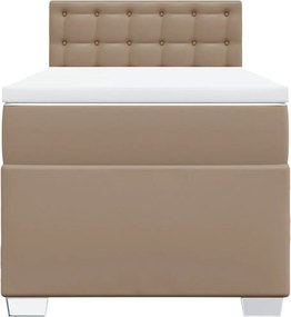 vidaXL Κρεβάτι Boxspring με Στρώμα Καπουτσίνο 80x200 εκ. Συνθ. Δέρμα