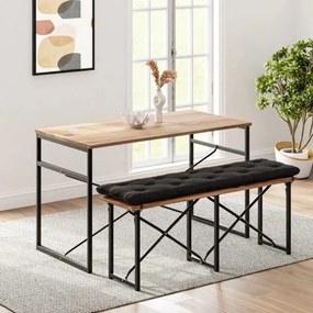 Stewehome Σετ Τραπεζιού και Καρεκλών Bench Με Μαξιλάρια / Πεύκο / 120x32x45 cm