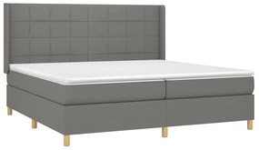 ΚΡΕΒΑΤΙ BOXSPRING ΜΕ ΣΤΡΩΜΑ ΣΚΟΥΡΟ ΓΚΡΙ 200X200 ΕΚ. ΥΦΑΣΜΑΤΙΝΟ 3132018