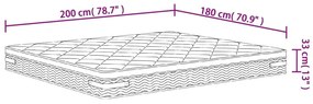 Στρώμα με Pocket Springs Μεσαία Plus Σκληρότητα 180 x 200 εκ. - Λευκό