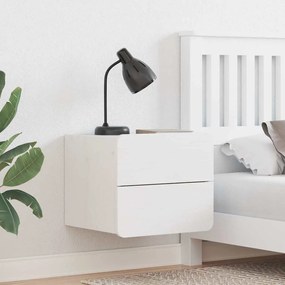 Κομοδίνο 2 pcs Λευκό 39 x 34 x 33 εκ. Μασίφ ξύλο πεύκου