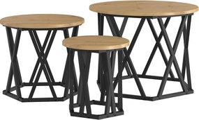 vidaXL Κομοδίνο Μονάδας 3 pcs Artisan Oak 53 x 53 x 40 cm