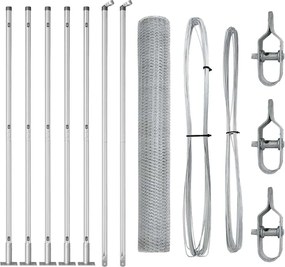vidaXL Στύλος Περιφράξεων Ασημί 10 x 1 m (25 mm δίκτυο) Ατσάλι