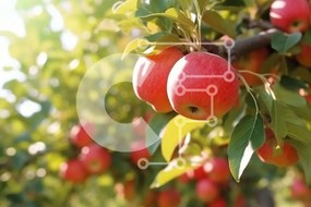 Intra Συλλεκτικό Ξύλινο Παζλ Plywood  4mm - Δέντρο με κόκκινα μήλα στον οπωρώνα Σε Ξύλινο Κουτί - Διαστάσεις: 10x10 cm – 25 κομμάτια