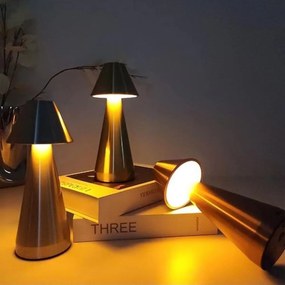 Επιτραπέζιο Διακοσμητικό Φωτιστικό LED Μπαταρίας 21x10cm - Ασημί