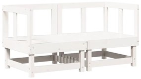 vidaXL Καναπέδες Γωνιακοί με Μαξιλάρια 2 τεμ. Λευκοί Μασίφ Ξύλο Πεύκου