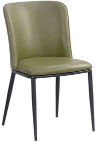 Καρέκλα Couture 03-1091 48x57x82cm Olive-Black Metal, Technoderma