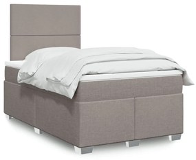 Κρεβάτι Boxspring με Στρώμα Taupe 120x190 εκ. Υφασμάτινο - Μπεζ-Γκρι