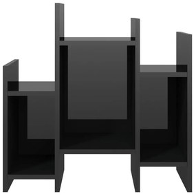 Βοηθητικό Ντουλάπι Γυαλ. Μαύρο 60 x 26 x 60 εκ. από Μοριοσανίδα - Μαύρο