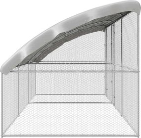 vidaXL Κλουβί για κότες 3 τεμ. Ασημί 600 x 200 x 200 εκ.