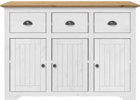 vidaXL Ντουλάπι BODO Λευκό/Καφέ 115,5x44x80 εκ. από Μασίφ Ξύλο Πεύκου